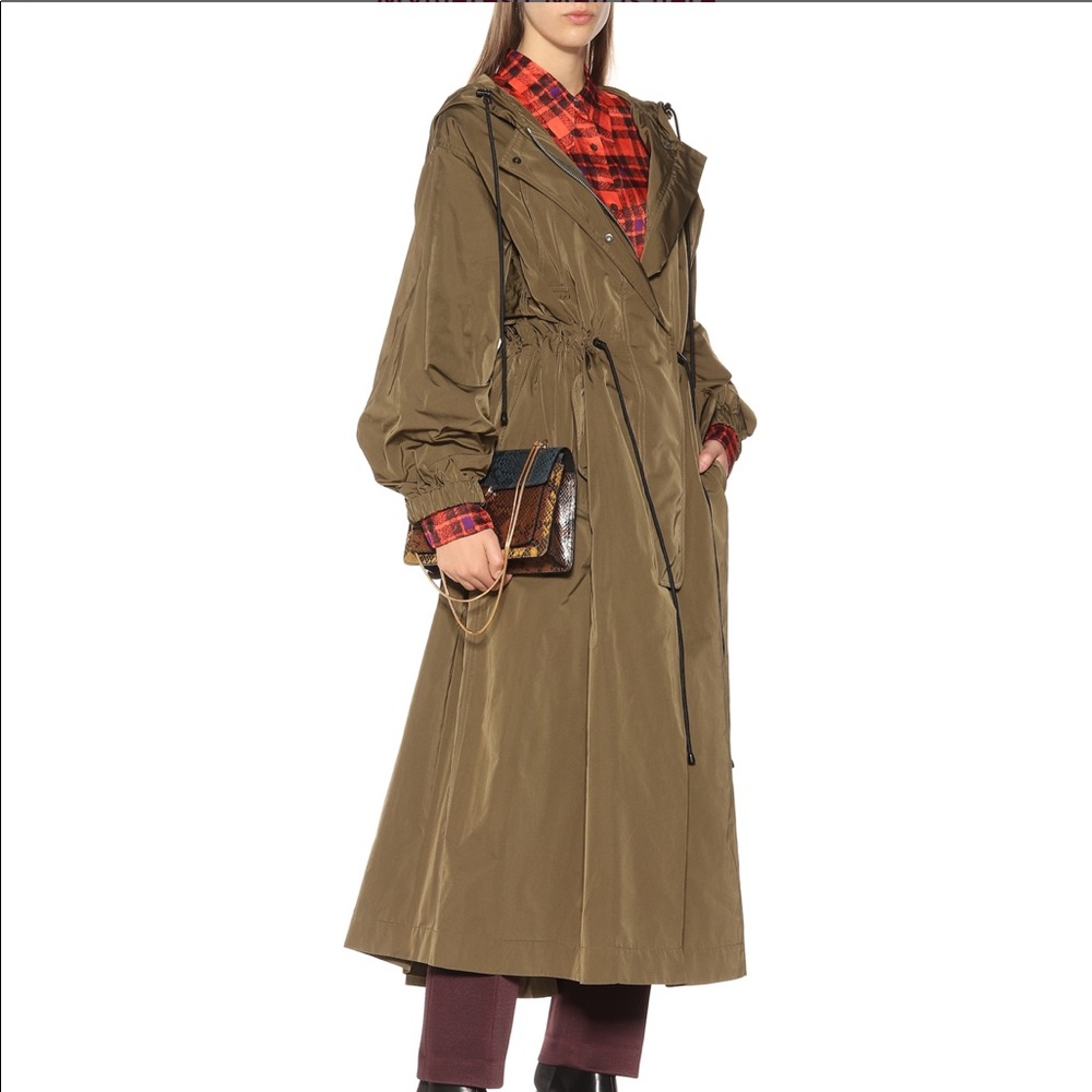 Dries Van Noten Long Silk-Blend Riman Parka Khaki